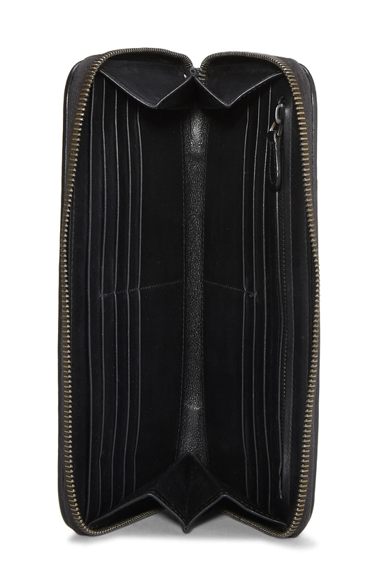 Black Intrecciato Zip Around Wallet, , large image number 3