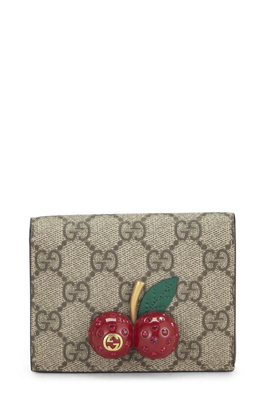 Original GG Supreme Canvas Cherry Card Case, , large image number 0