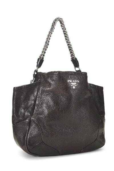Prada Black Metallic Chain Hobo — photo 2