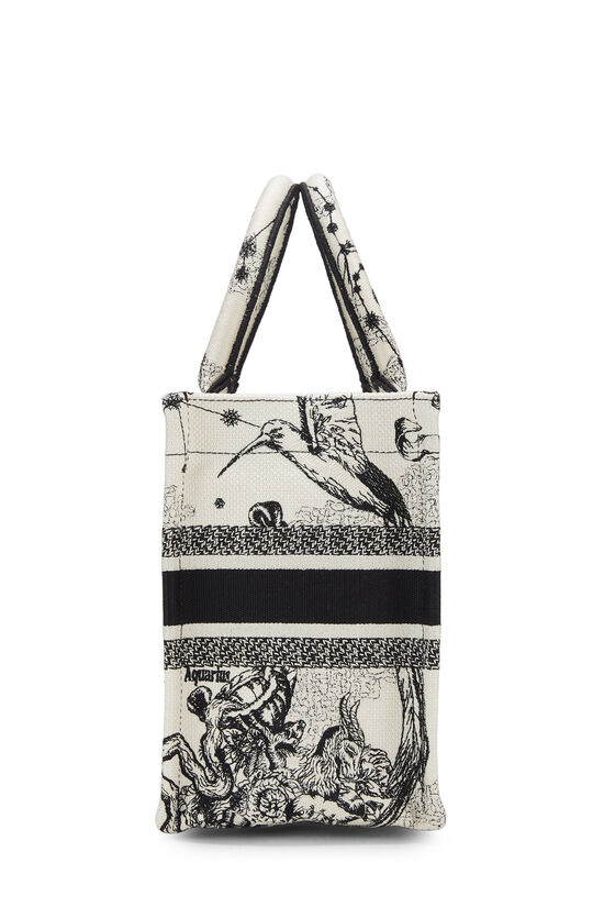 Black & White Zodiac Embroidered Canvas Book Tote Small, , large image number 2