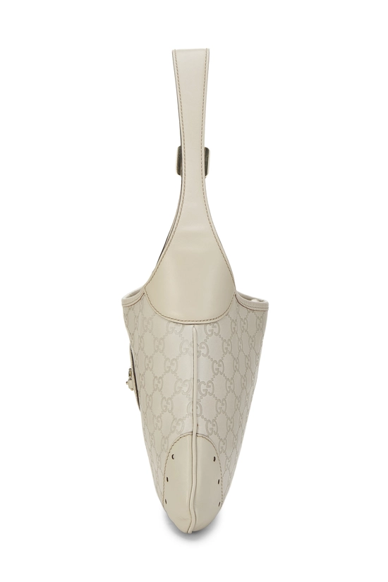 White Guccissima Leather Punch Hobo, , large image number 2