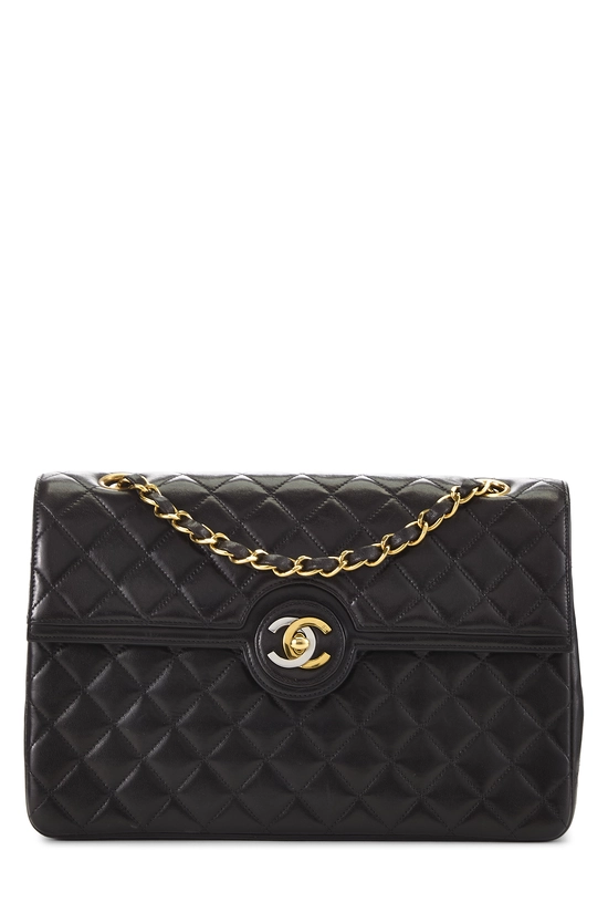 Black Quilted Lambskin Paris Limited Double Flap Medium, , large image number 0