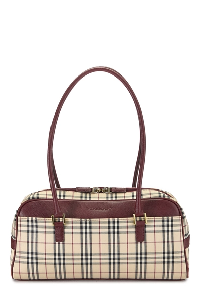 Burgundy Jacquard Check Long Bowler Small