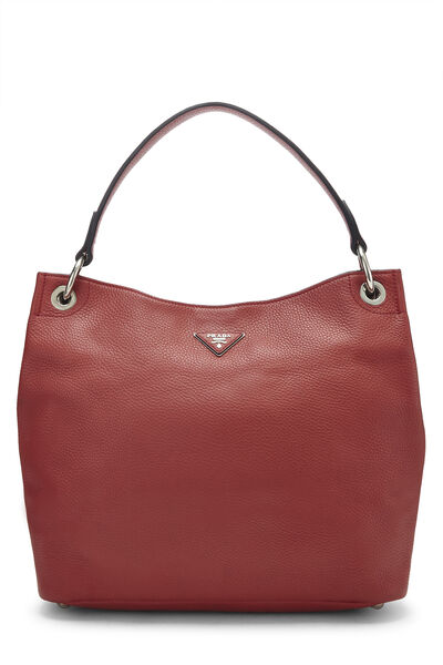 Red Vitello Daino Hobo Bag