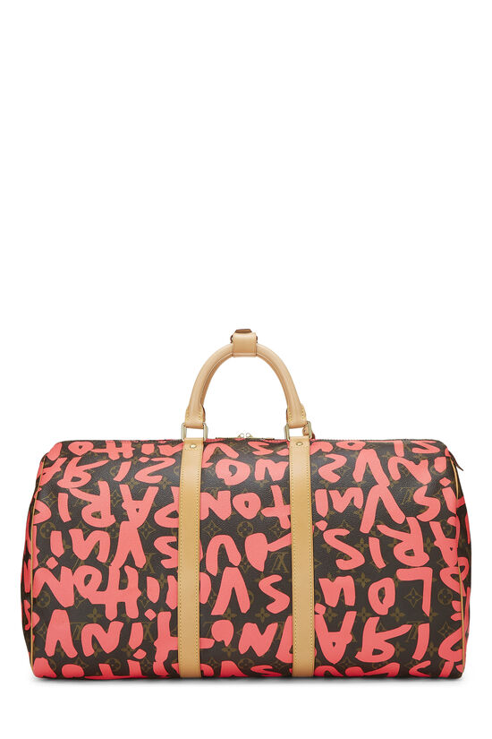 Stephen Sprouse x Louis Vuitton Pink Monogram Graffiti Keepall 50, , large image number 3