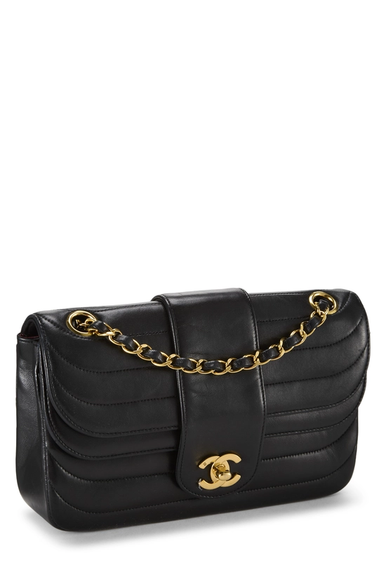 Black Lambskin Horizontal Flap 9", , large image number 1
