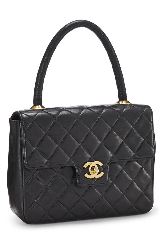 Chanel Black Quilted Lambskin Top Handle Bag Q6B1G01IKB004