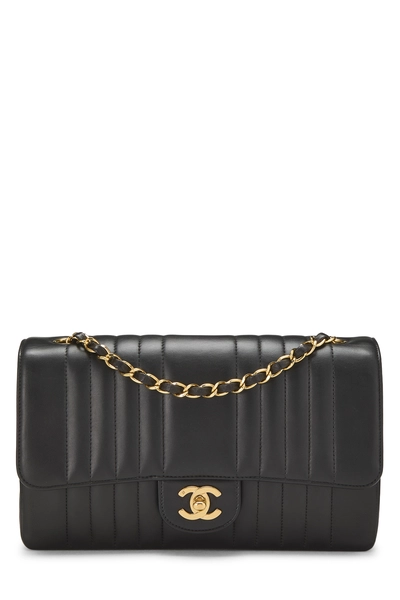 Chanel Black Lambskin Vertical Flap Medium