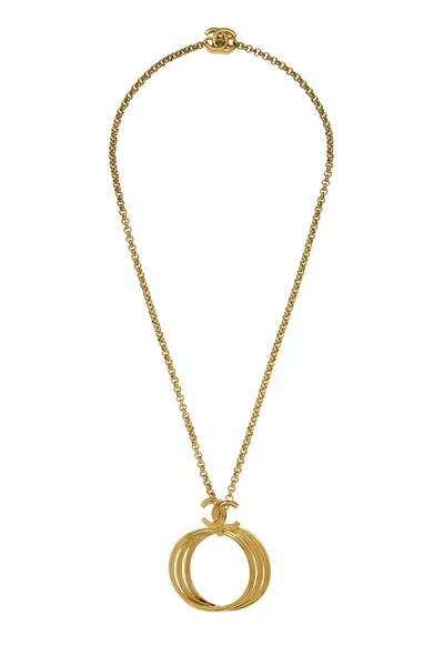 Gold Open Pendant Necklace 