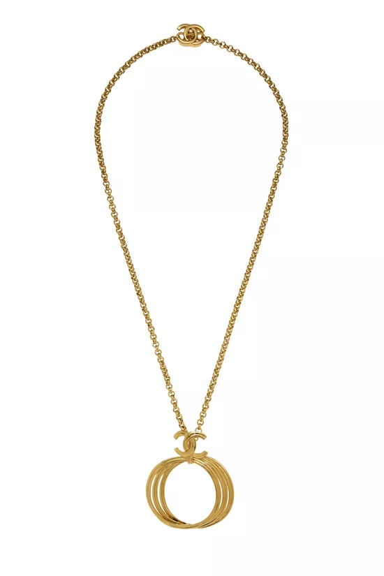 Gold Open Pendant Necklace , , large image number 0