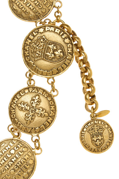 Gold Rue Cambon Chain Belt, , large