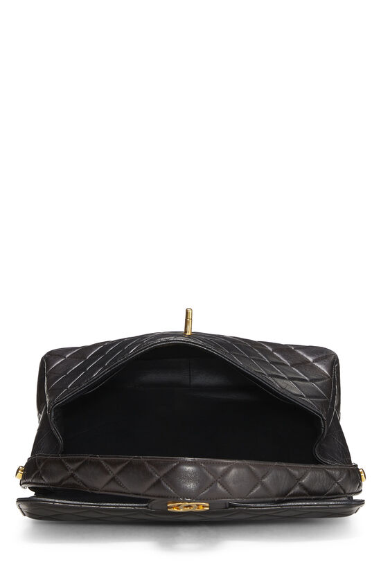 Black Quilted Lambskin Double Sided Classic Flap Medium