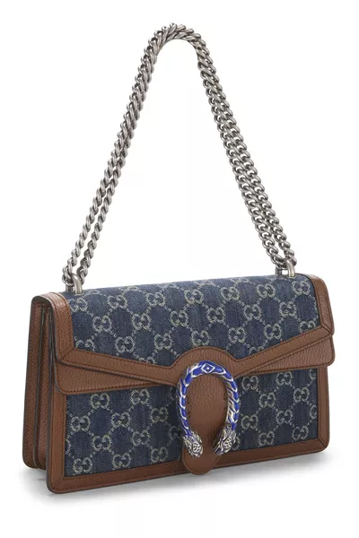Blue Denim Dionysus Shoulder Bag Small, , large
