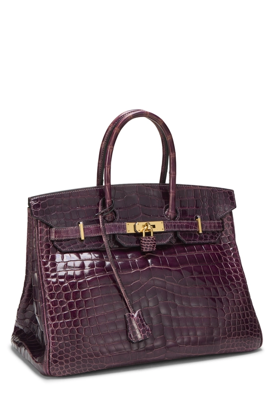 Amethyst Crocodile Porosus Birkin 35, , large image number 1