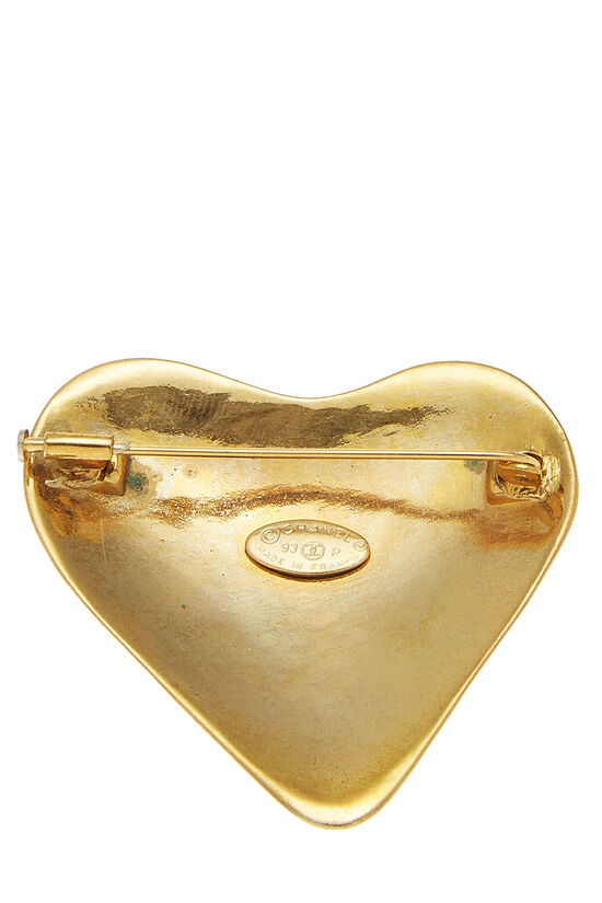 Gold 'CC' Heart Pin, , large image number 2