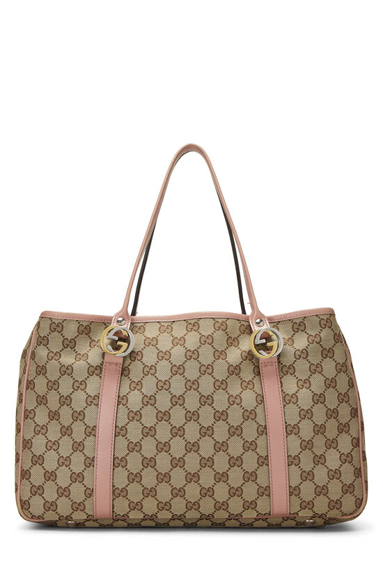 Pink GG Canvas Twins Tote, , large image number 3
