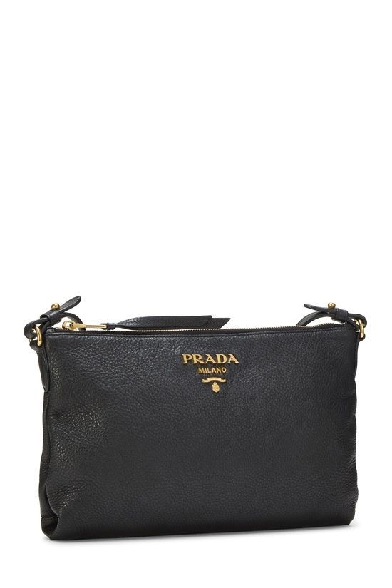 Black Vitello Daino Crossbody Bag, , large image number 1