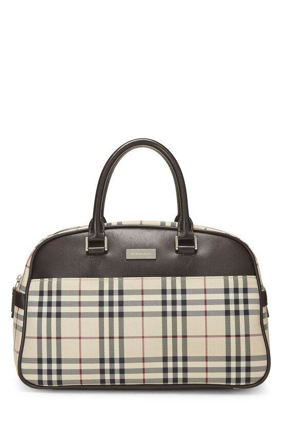 Brown House Check Bowler Handbag Medium, , large image number 0