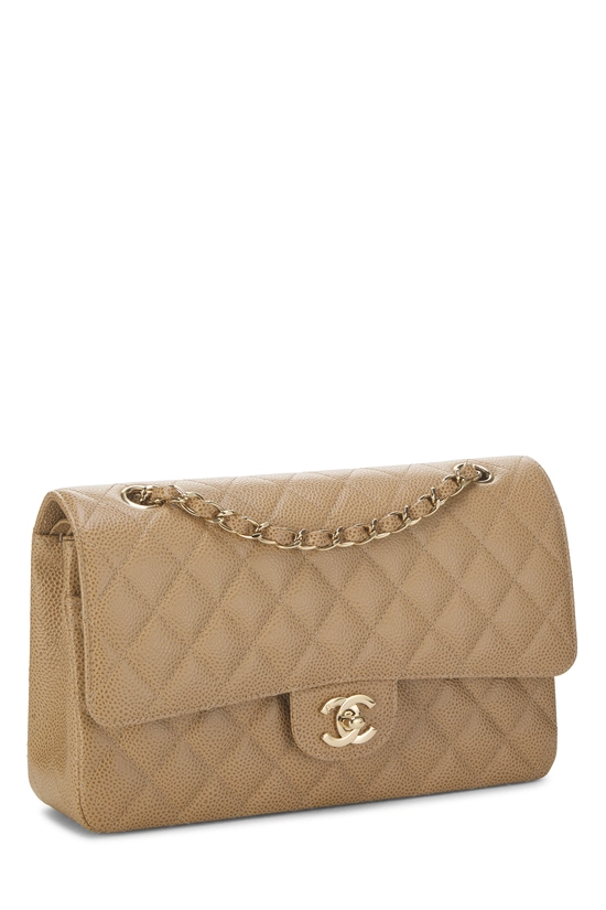 Beige Quilted Caviar Classic Double Flap Medium, , large image number 1
