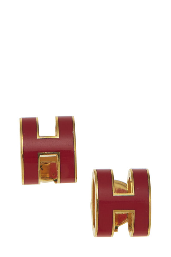 Gold & Pink "Pop H" Earrings , , large image number 0