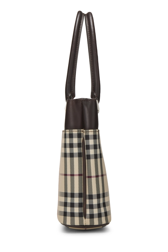 Brown Nylon Check Handbag Mini, , large image number 2