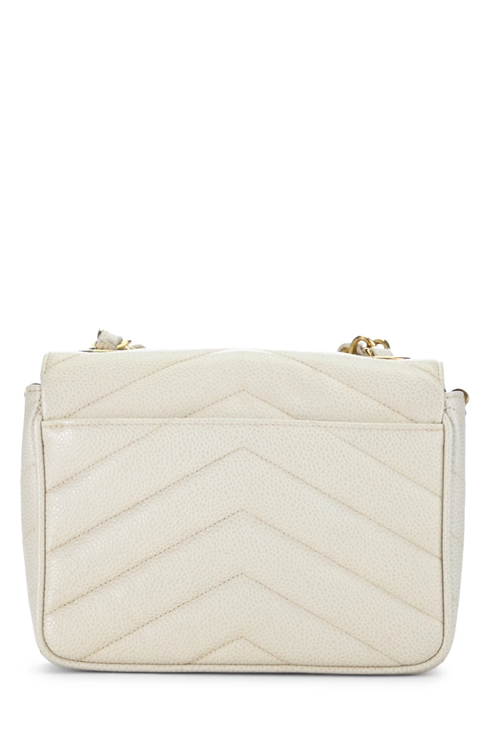 Beige Quilted Caviar Chevron Envelope Mini , , large image number 3