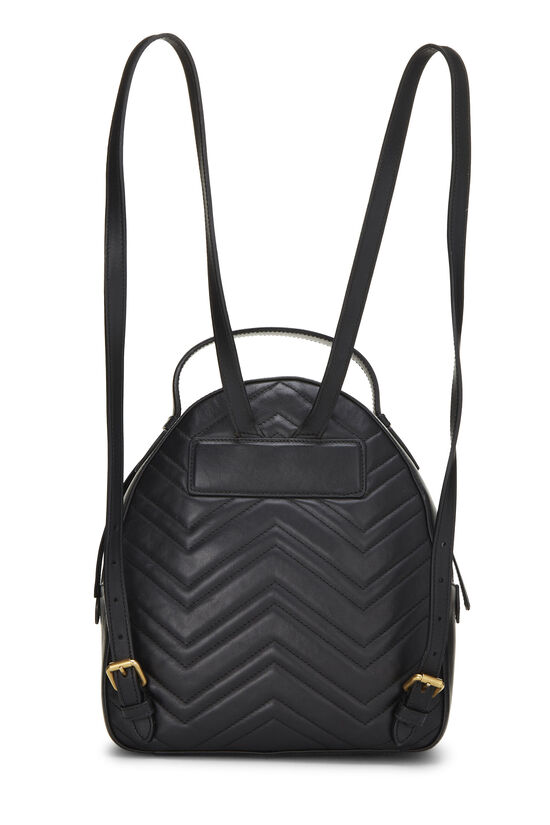 Black Leather GG Marmont Backpack, , large image number 3