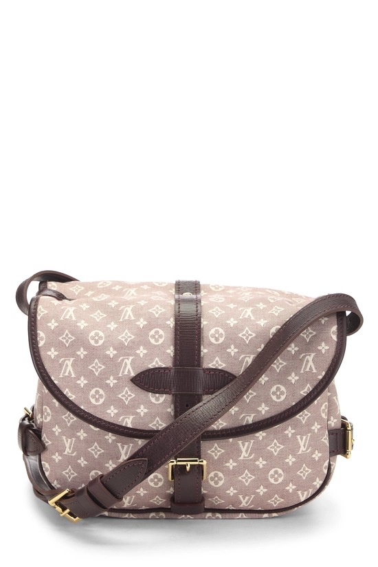 Burgundy Monogram Mini Lin Saumur PM, , large image number 3