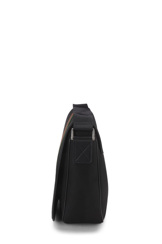 Black Techno Canvas Web Flap Messenger Large, , large image number 2