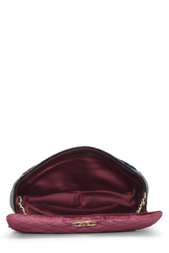 Paris-Cosmopolite Tricolor Velour Private Affair Camellia Flap Bag Medium, , large image number 5