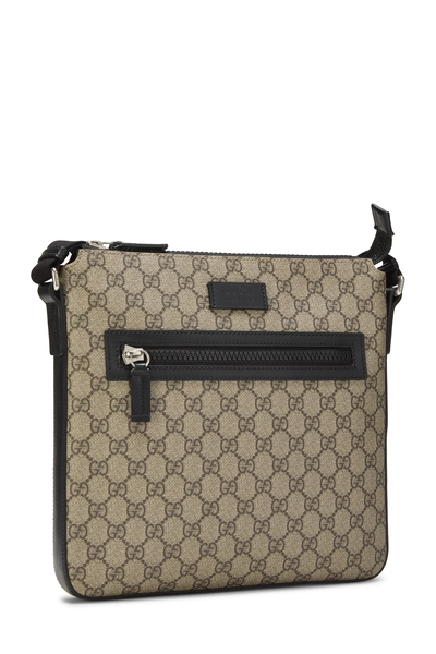 Gucci Black GG Supreme Canvas Zip Pocket Flat Messenger — photo 2