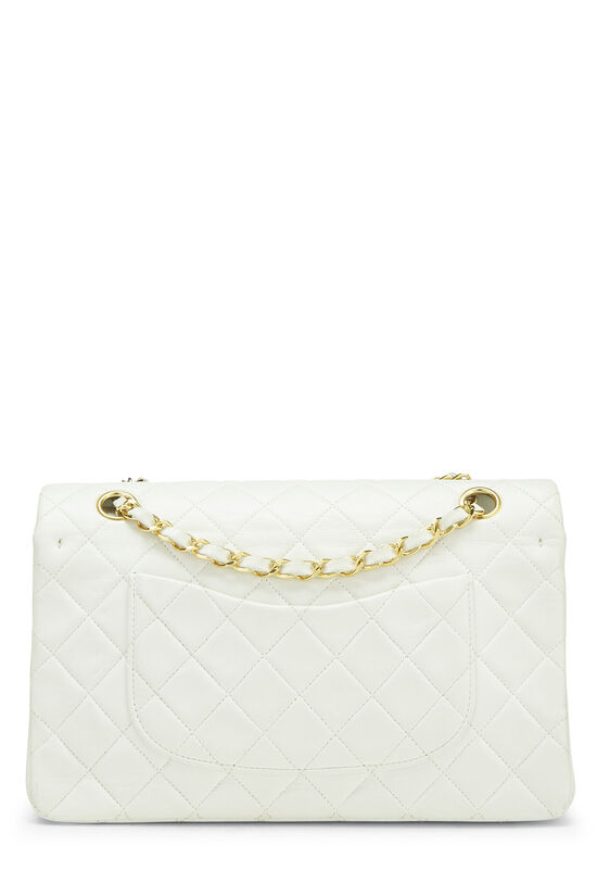 White Quilted Lambskin Classic Double Flap Medium, , large image number 4