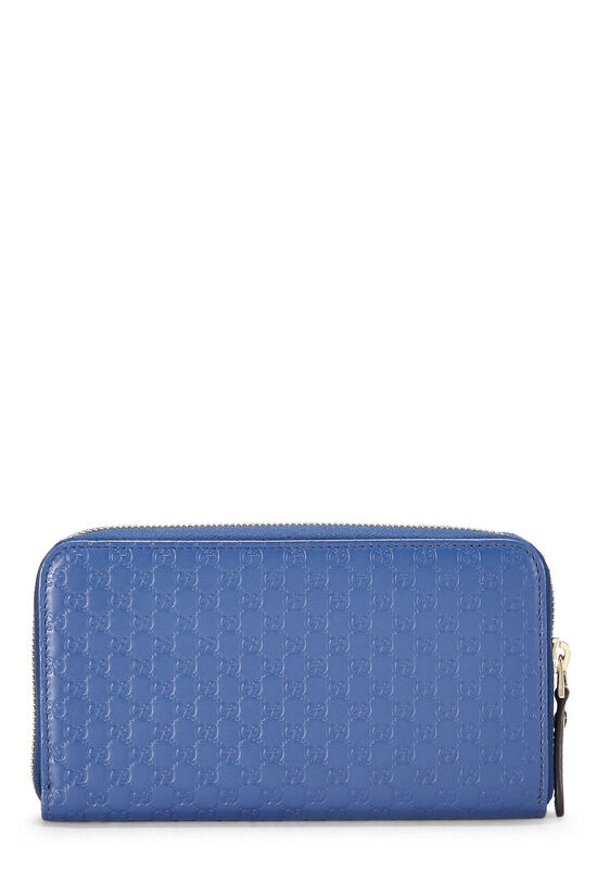 Blue Microguccissima Zip-Around Wallet, , large image number 4
