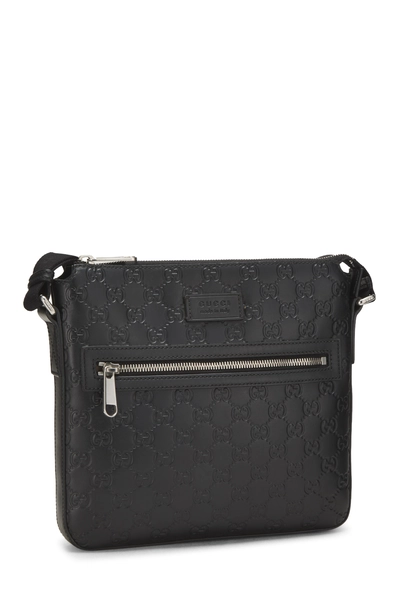 Gucci Black Guccissima Zip Pocket Flat Messenger — photo 2