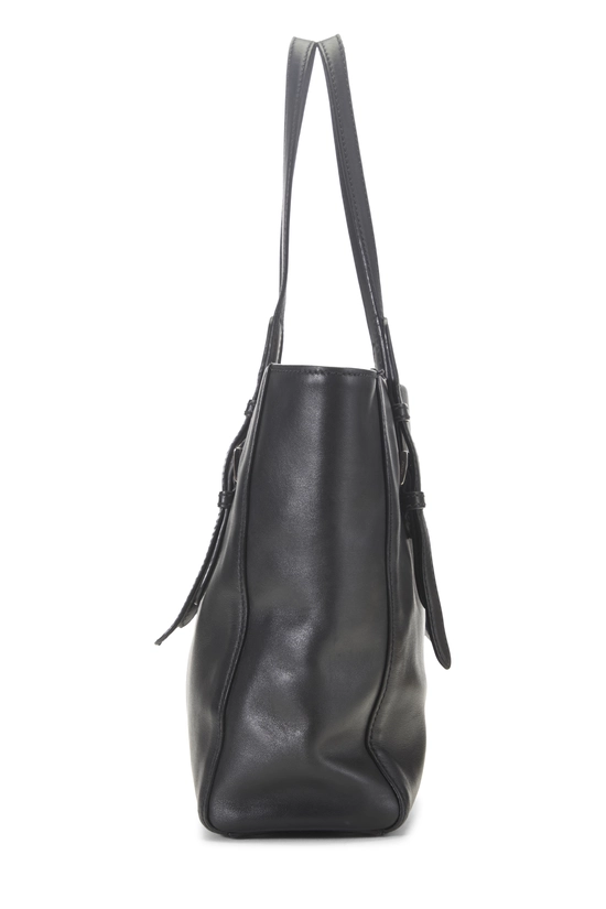 Black Calfskin Leather Buckle Tote, , large image number 2