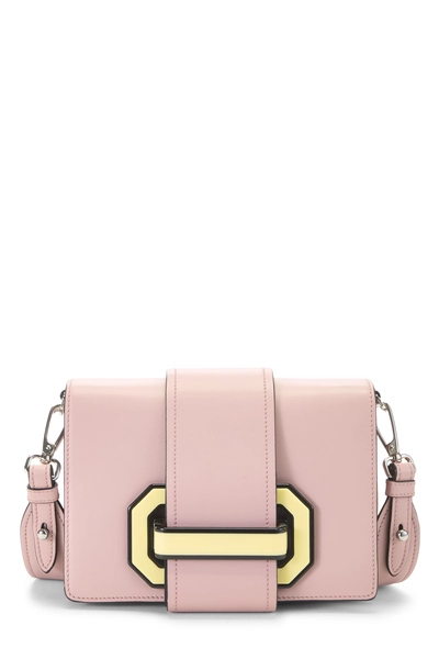 Pink Calfskin Plex Ribbon Crossbody Bag