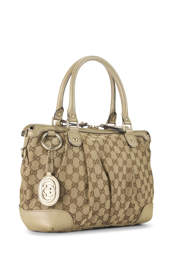 Gold Original GG Canvas Sukey Zip Handbag Large, , large image number 1