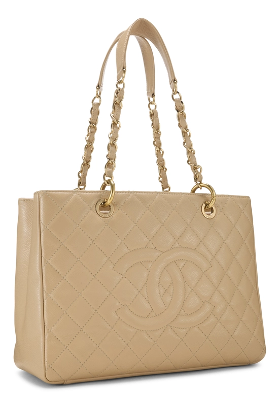 Beige Quilted Caviar Grand Shopping Tote (GST), , large image number 1