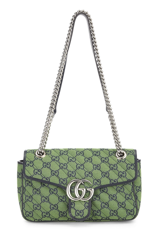Green Canvas GG Marmont Shoulder Bag Small, , large image number 0