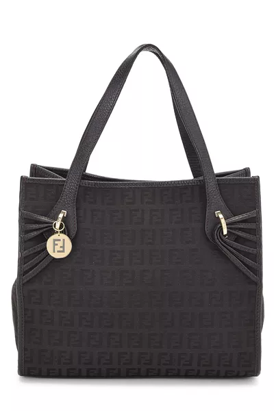Fendi Black Zucchino Canvas Tote Small