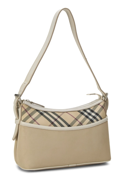 Burberry Beige Nylon Check Satchel Shoulder Bag — photo 2