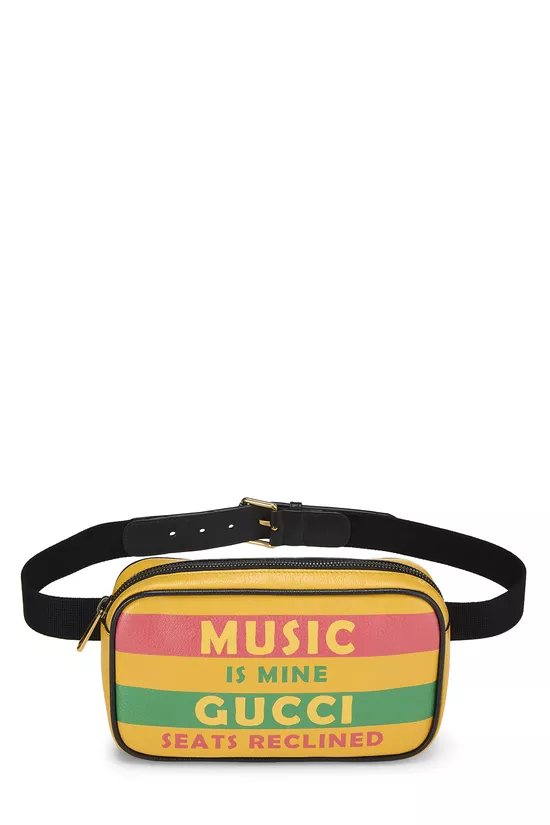 Yellow Leather "Music Is Mine" Belt Bag, , large image number 0