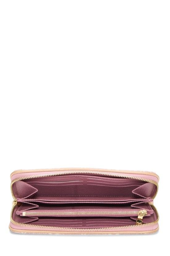 Pink Monogram Denim Zippy Continental, , large image number 3
