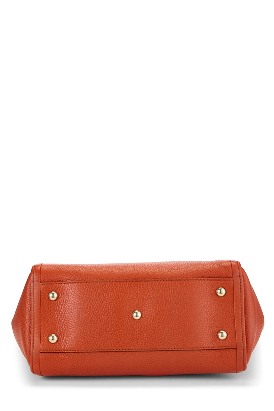 Orange Grained Leather Soho Top Handle Bag, , large image number 4