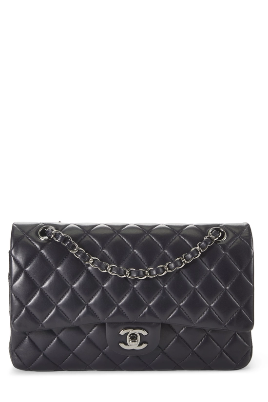 Navy Quilted Lambskin Classic Double Flap Medium, , large image number 0