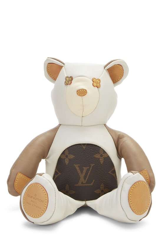 White Leather DouDou Louis Teddy Bear, , large image number 0