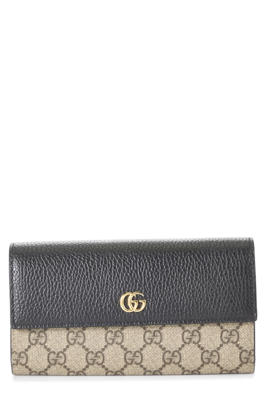 Black GG Supreme Canvas Continental Wallet, , large image number 0