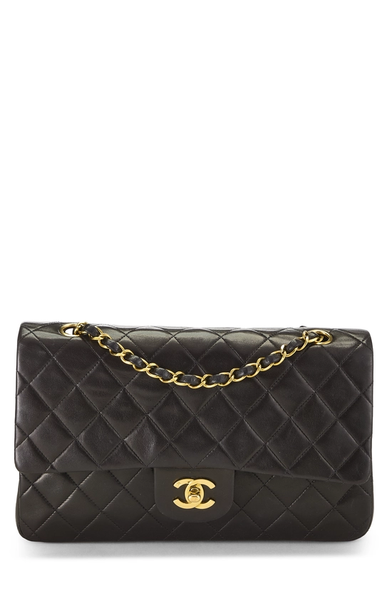 Black Quilted Lambskin Classic Double Flap Medium, , large image number 0