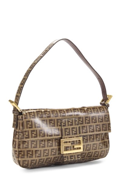 Fendi Brown Zucchino Vinyl Baguette — photo 2