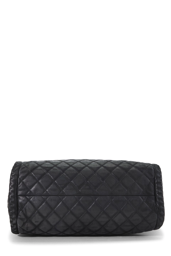 Black Calfskin Studded 'CC' Flap Tote, , large image number 4